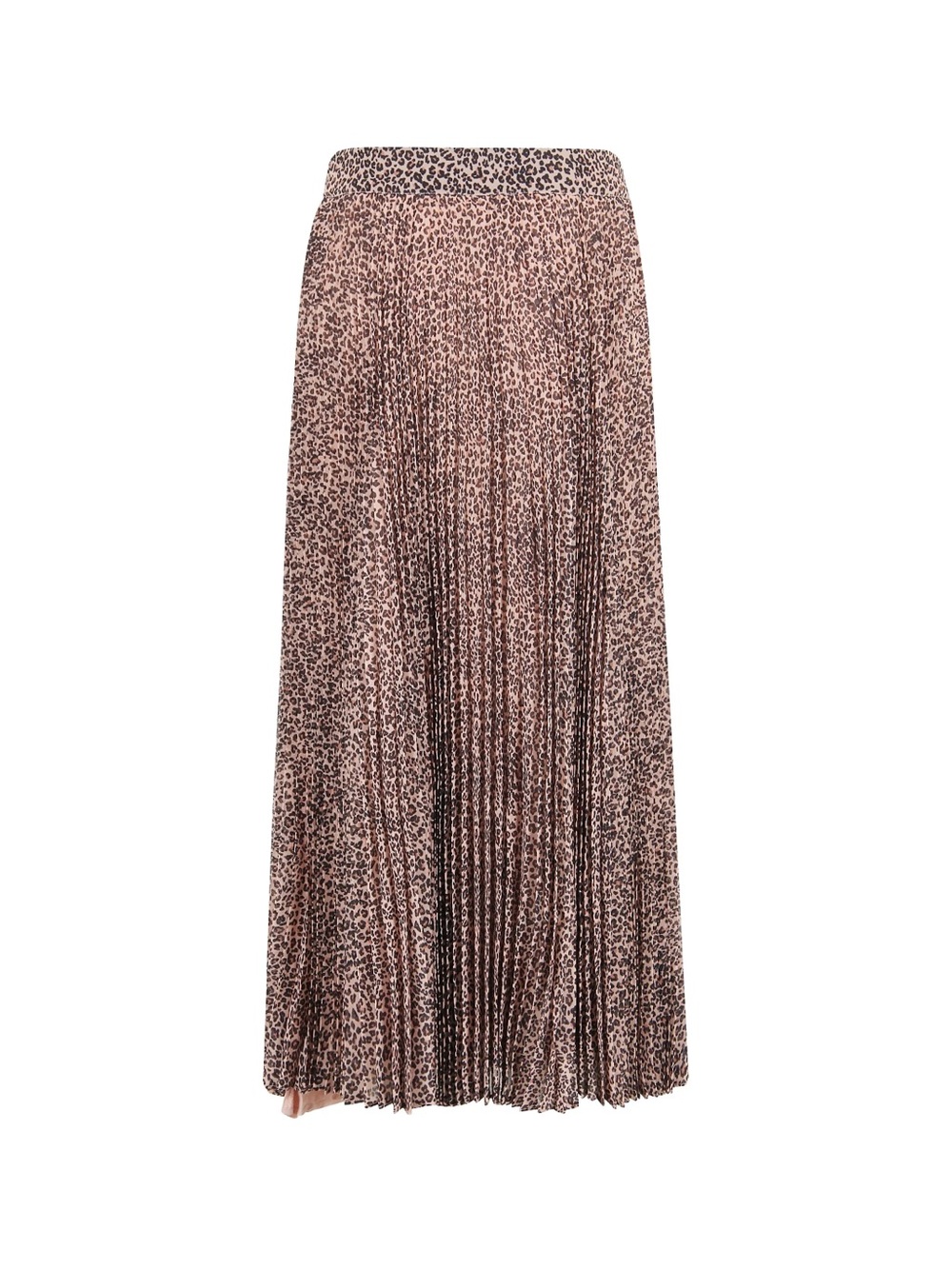 FARM Rio Leapord print Pleated Midi Skirt